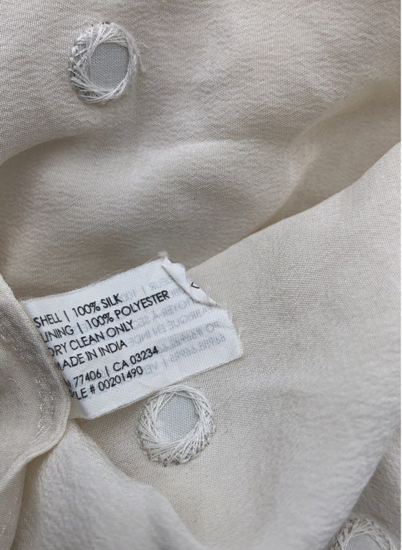 Club Monaco Women's NWT Anya Silk Dress Robe Mirror Embellished White Sz 6