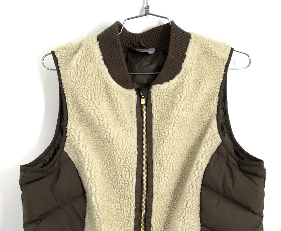 Athleta Women&#39;s Brown Beige Puffer Vest - Size Medium