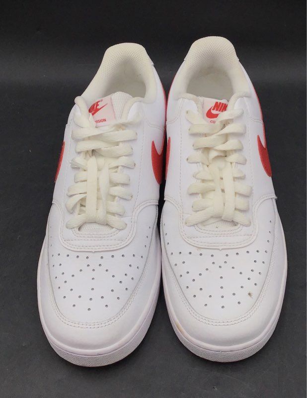 Nike Court Vision Low White University Red Men's Low Top Sneakers Size 9.5