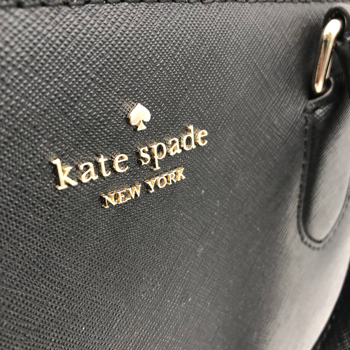 Kate Spade Black Saffiano Leather Laurel Way Satchel Crossbody Bag COA