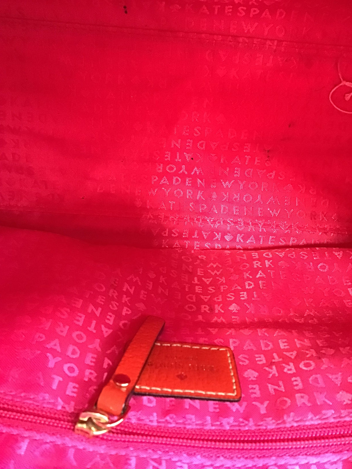 Authentic Kate Spade New York Bright Red Luxury Leather Tote Bag - COA Included