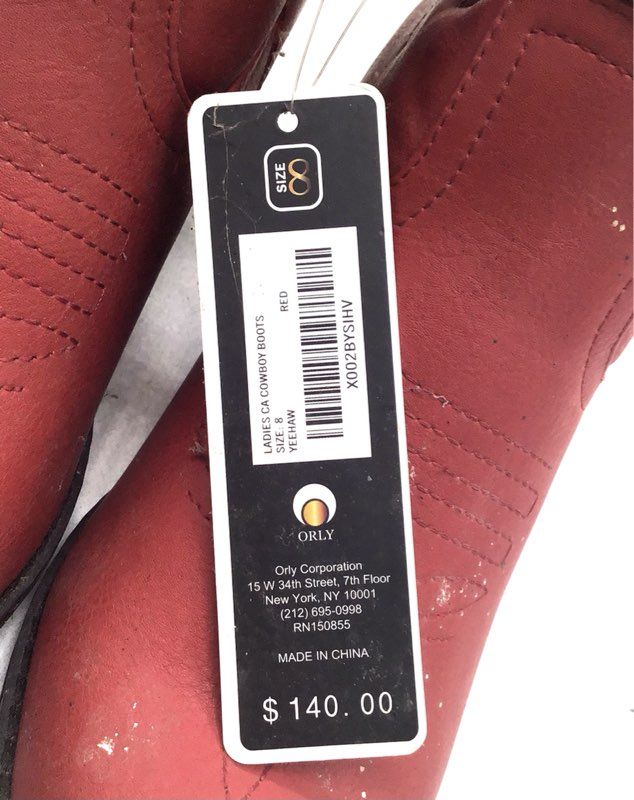 NWT Orly Women's Yeehaw Red Cowgirl Western Boots - Size 8M