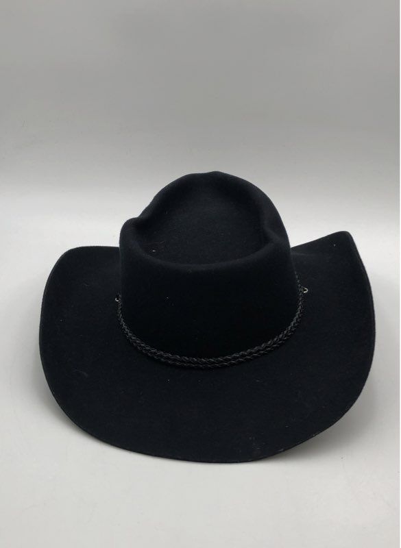 Wyeth Women's Lennox Cowboy Hat Black Wool Braided Turquoise Bolo NWT Sz O/S