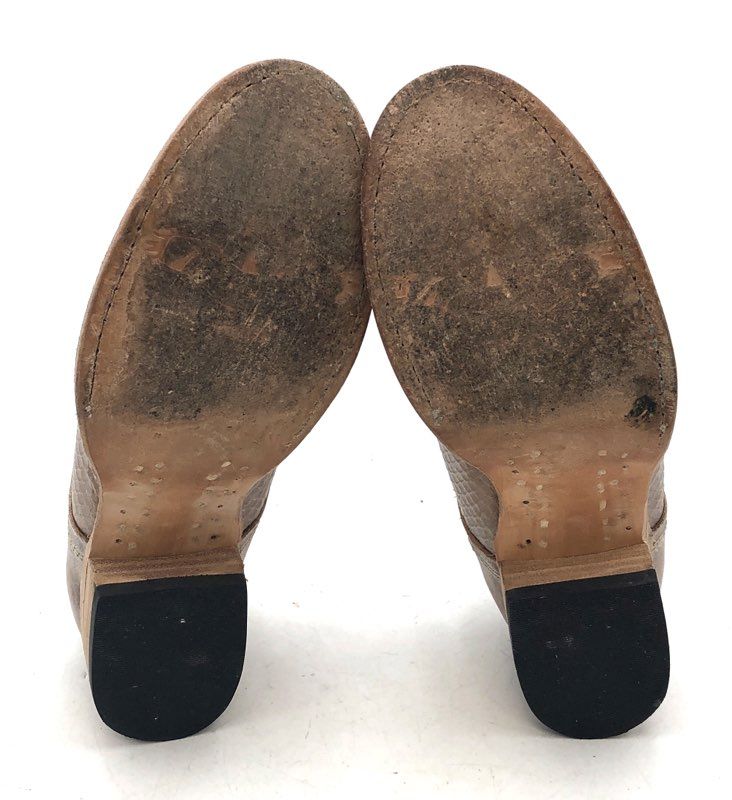 Freebird Mabel Tan Snake Embossed Leather Lace-Up Oxford Shoes Women's Size 7