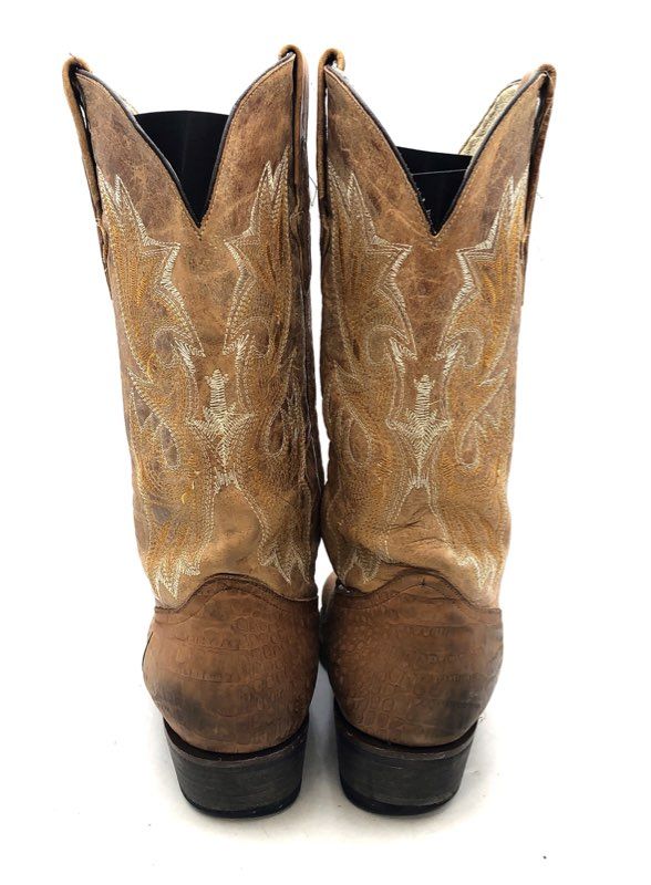 Ferrini Men's Tan Textured Leather Western Cowboy Boots Size 11 D
