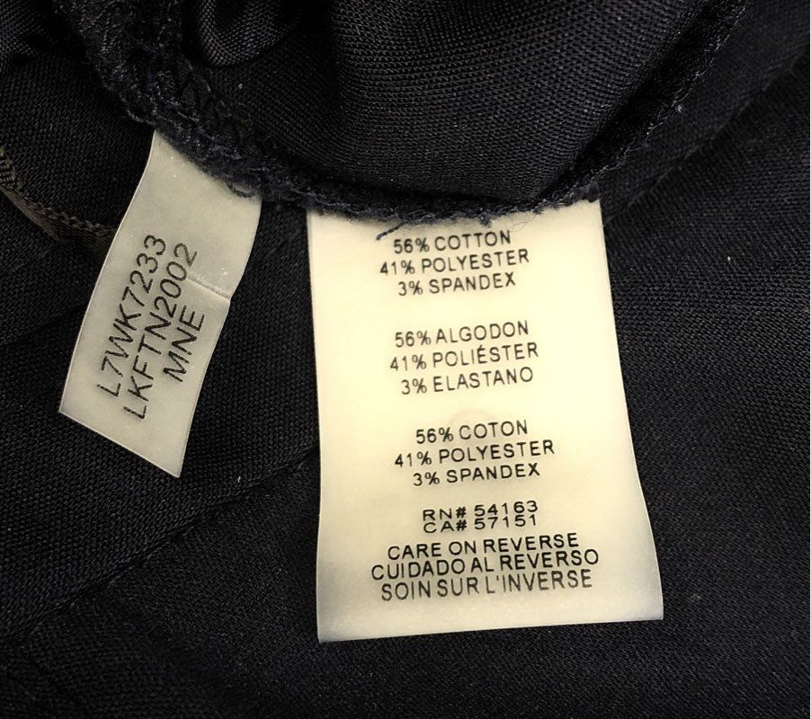 Karl Lagerfeld Paris Women's Navy Blue Stretch Cotton Blend Slim Trousers Sz 6