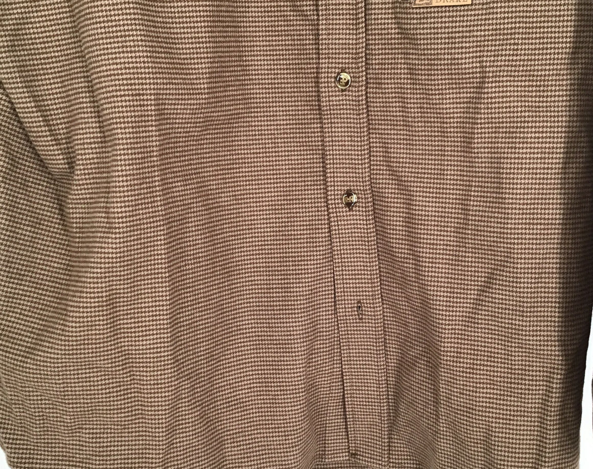 NWT Drake Men&#39;s Brown Houndstooth Button-Down Shirt - Size 2X