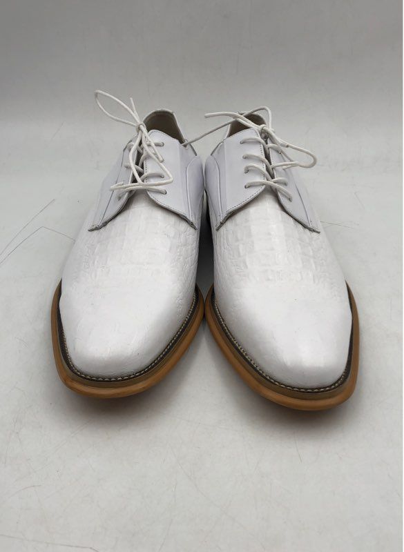 Giovanni Men&#39;s White Almond Toe Lace-Up Oxford Dress Shoes - Size 12