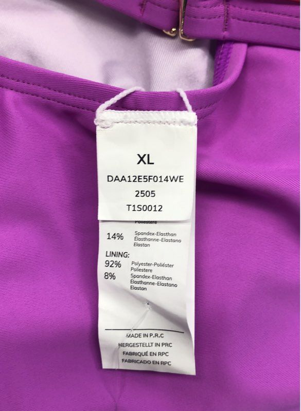 Cupshe Women's Purple Orange One Piece Swimsuit Cutout Deep V-Neck Sz XL NWT