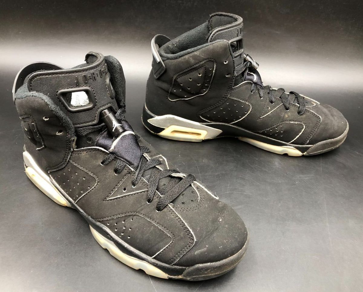 Nike Air Jordan 6 Retro GS 'Chrome' Boys' Black/Silver Sneakers - Size 7Y (+COA)