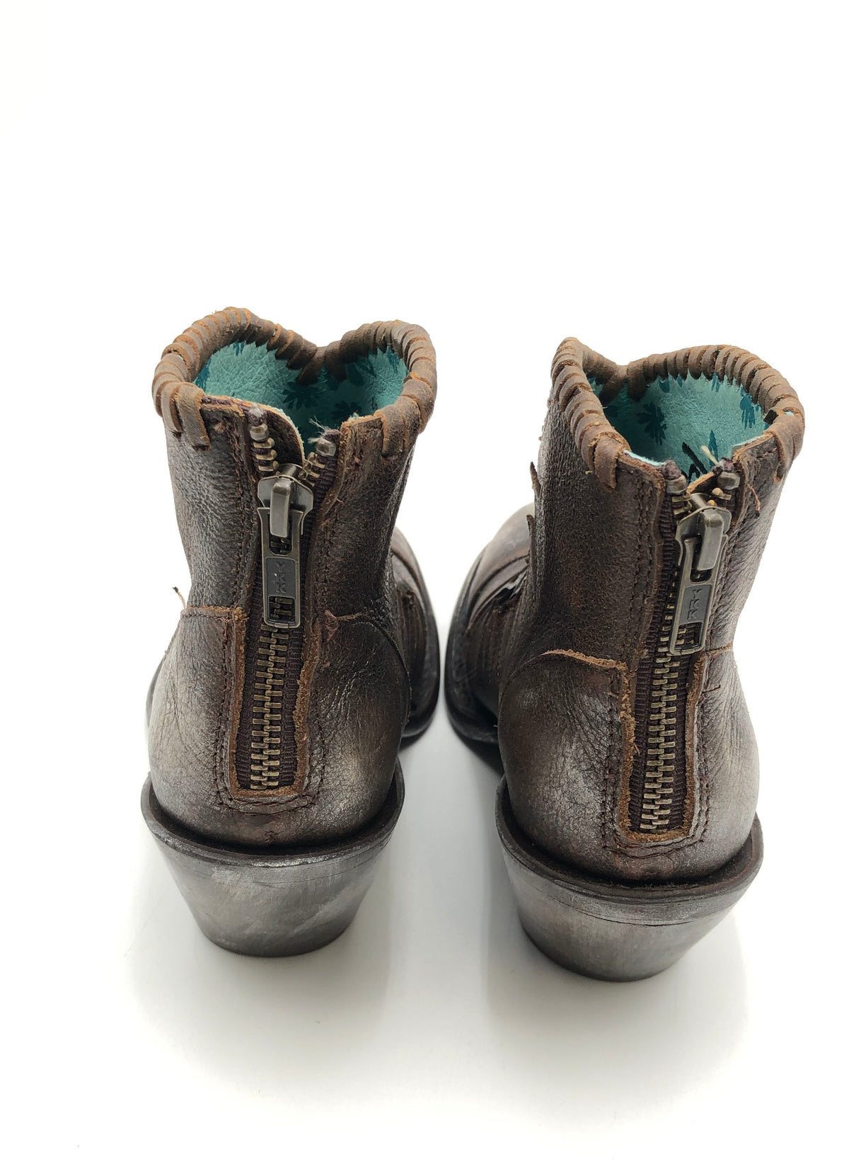 Corral Z0031 Distressed Brown Leather Western Ankle Boots Zip Women's Size 5M