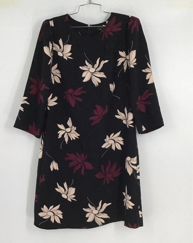 NWT Ann Taylor Women&#39;s Black Floral Back Zip Shift Dress - Size 8