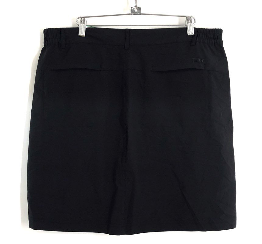 Tilley Women's Black Trek Skort NWT Recycled Polyester Spandex Size XL
