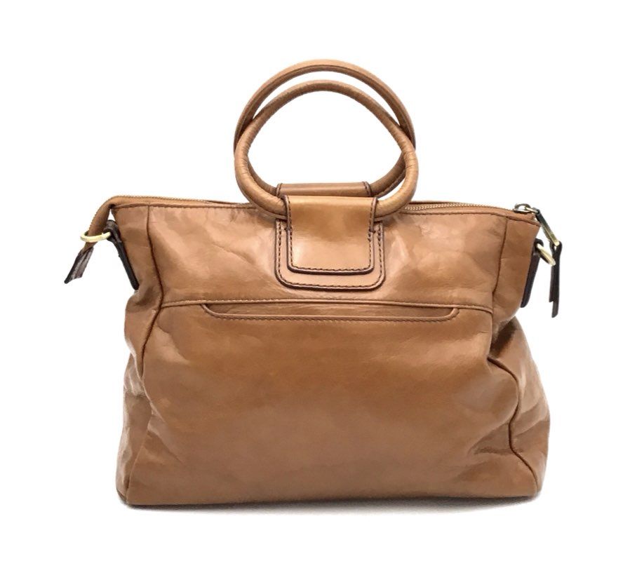 Hobo Brown Leather Satchel Bag Ring Handles Top Handle Purse