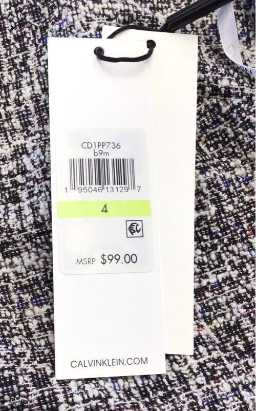 NWT Calvin Klein Women's Gray Sheath Dress - Size 4