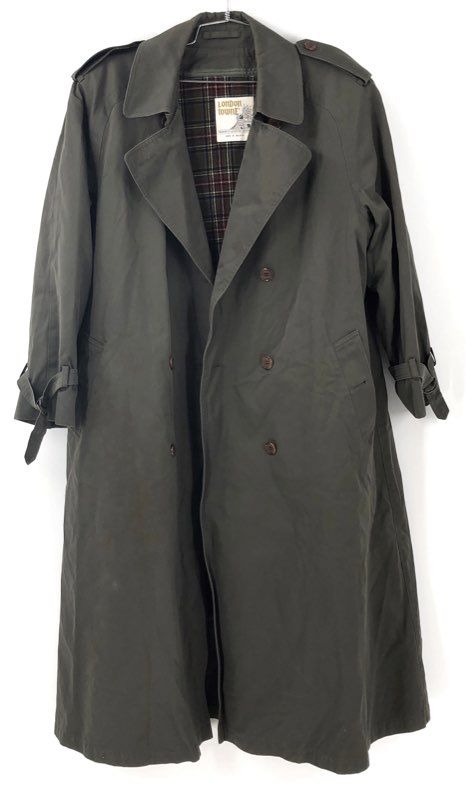 London Towne Men's Green Trench Coat