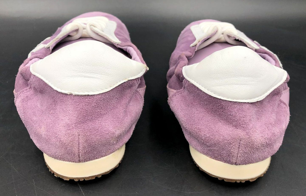 Tory Burch Women&#39;s Lilac Purple Suede &amp; White Leather Sneakers - Size 9.5 (+COA)