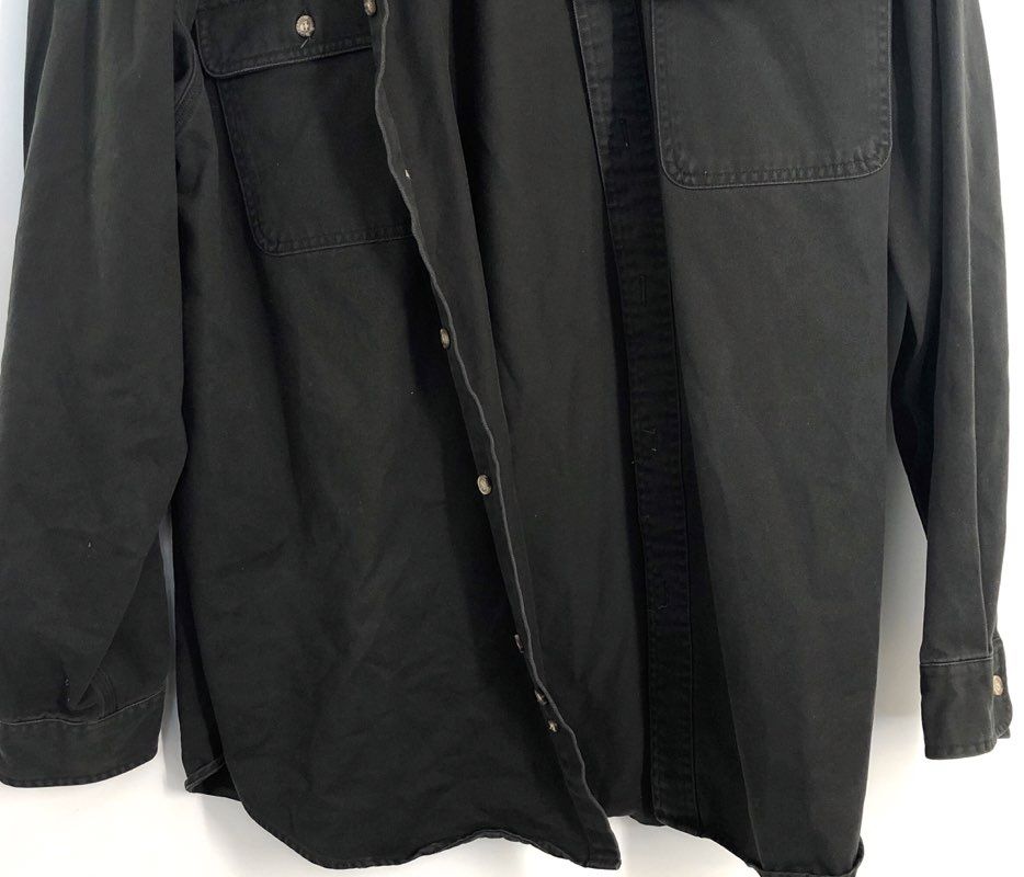 Carhartt Men's Black Long Sleeve Button Down Cotton Twill Work Shirt Sz XL