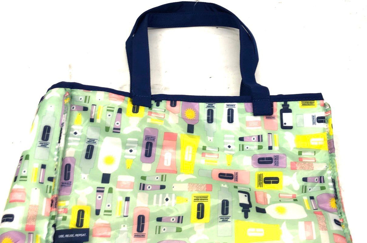 Clinique x Kate Spade Green Cosmetic Print Bag of Tricks Large Tote Bag