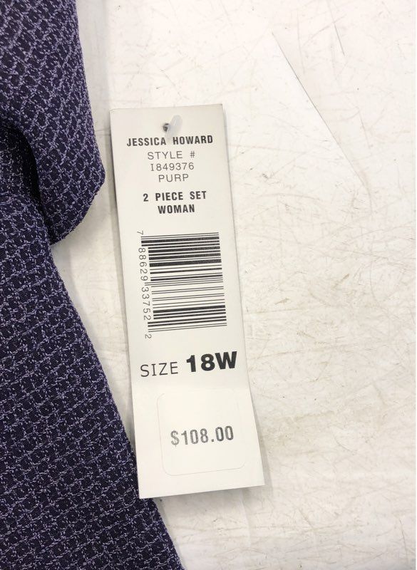 NWT Jessica Howard Women's Purple Maxi Dress & Jacket 2-Piece Set - Size 18W