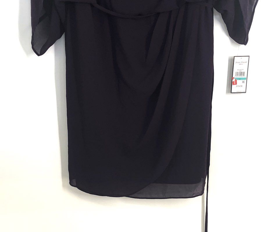 Jessica Howard Women's Purple Chiffon Capelet Sheath Dress NWT Sz 16