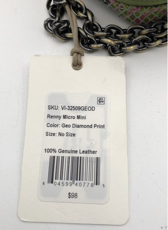 NWT HOBO Renny Micro Mini Geo Diamond Print Leather Crossbody Bag