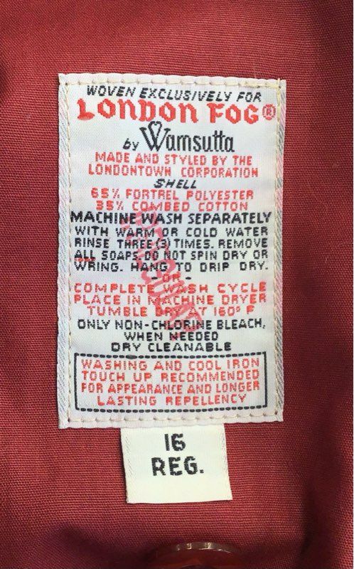 Vintage London Fog Women's Red Trench Coat - Size 16