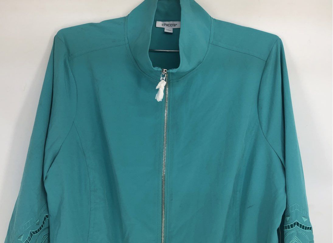 NWT Chico's Women's Blue Zenergy Cutout Jacket - Size 3