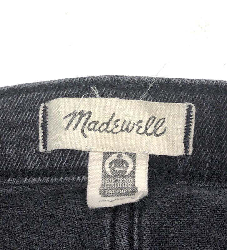 Madewell Women's Mid-Rise Kick Out Jeans Faded Black Stretch Denim Size 27