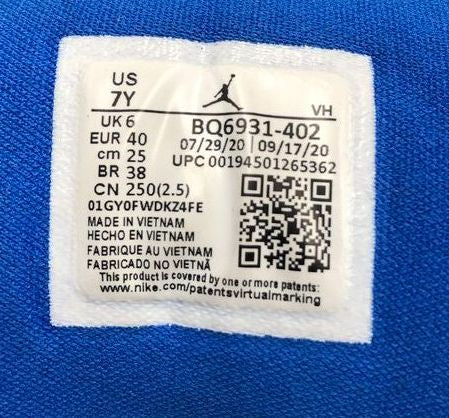 Nike Air Jordan 1 Boy's Retro 'Signal Blue' Sneakers-Size: 7Y (+COA)