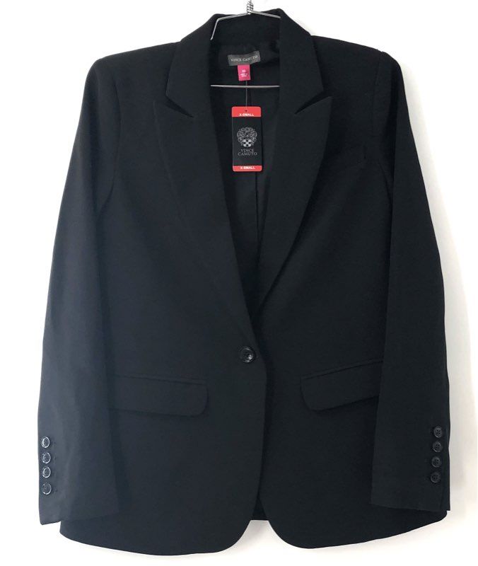Vince Camuto Women's One-Button Blazer Jacket Black NWT Sz XS