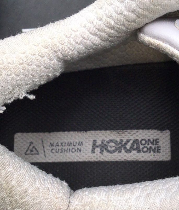 Hoka Bondi SR White Leather Slip Resistant Walking Shoes Women's Size 10.5