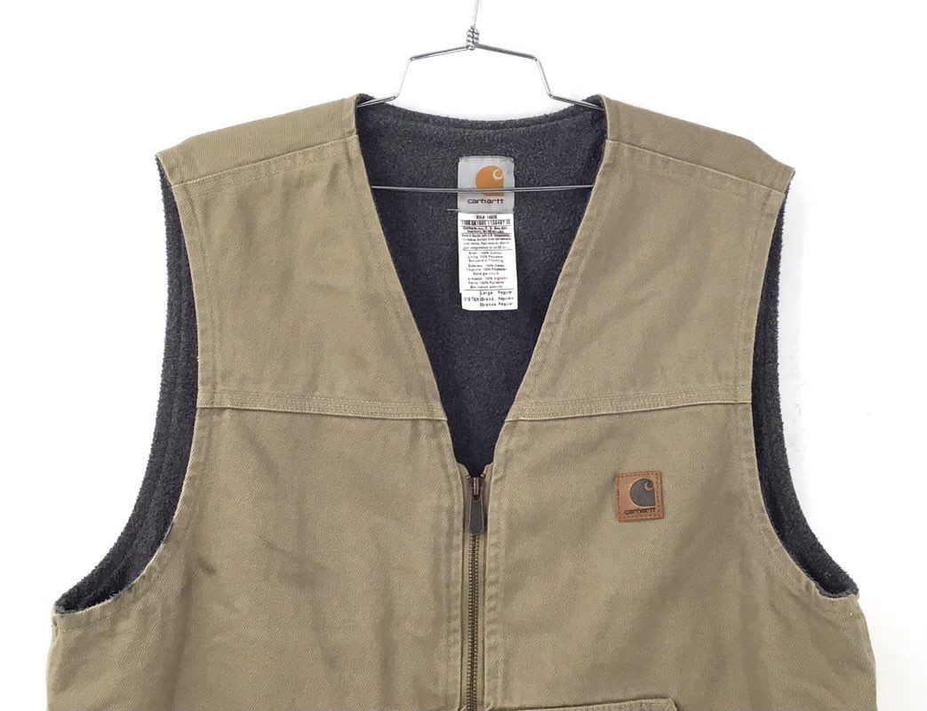 Y2K 2000s Carhartt Men's Tan V19 Duck Canvas Vest - Size L