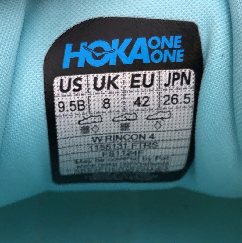 Hoka Rincon 4 White Blue Rose Gold Women's Running Shoes Size 9.5