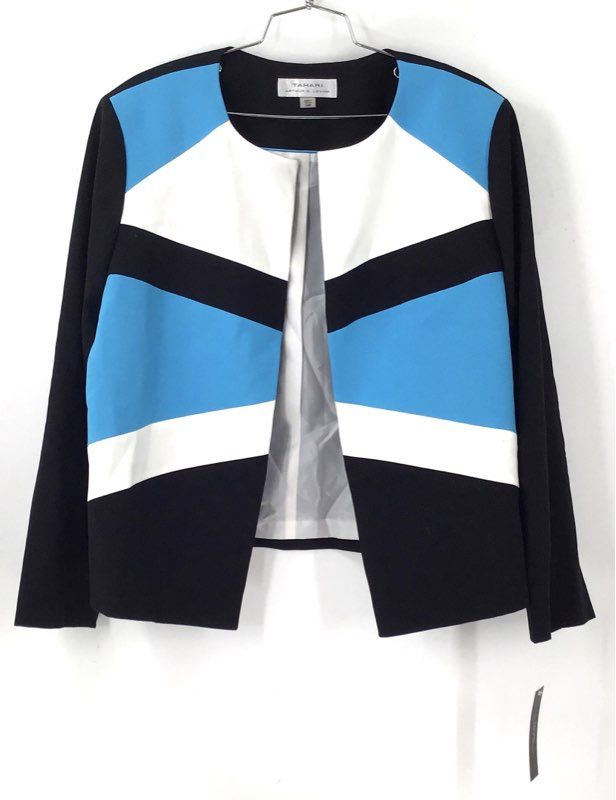 NWT Tahari Arthur S. Levine Women's Black Blue White Blazer - Size 16W