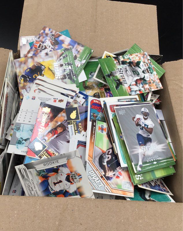 6.4 lbs. Lot Of Football NFL Cards. Medium Box, Unsorted