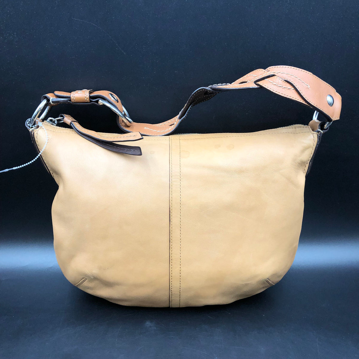 Coach Tan Leather Ergo Hobo Bag Shoulder Purse Silver Hardware COA