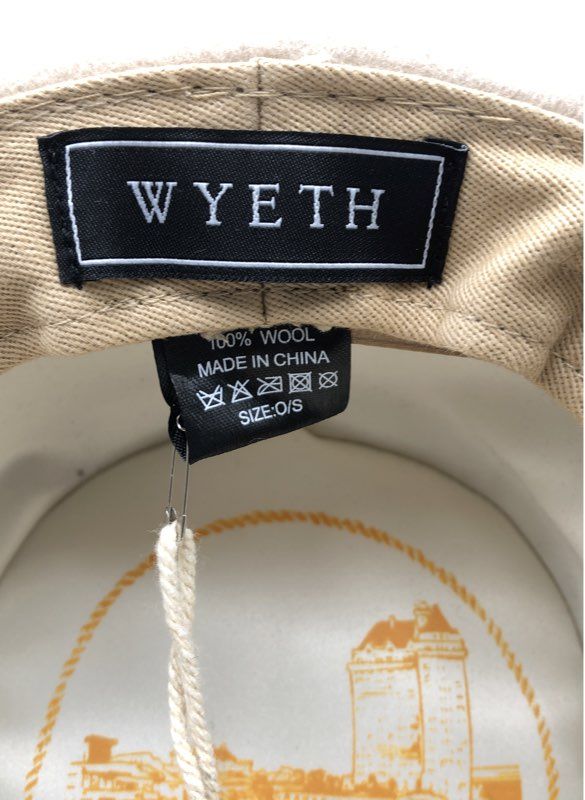 Wyeth Women's Beige Lennox Wool Western Cowboy Hat NWT Turquoise Slide OS