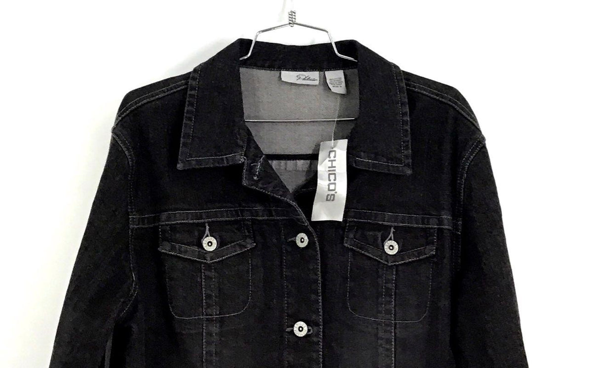 NWT Chico&#39;s Denim Trucker Jacket - Size 2