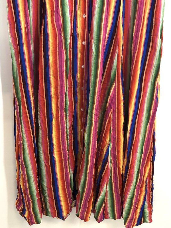 Philosophy Women's Multicolor Striped Viscose Maxi Shirt Dress Size 16 NWT