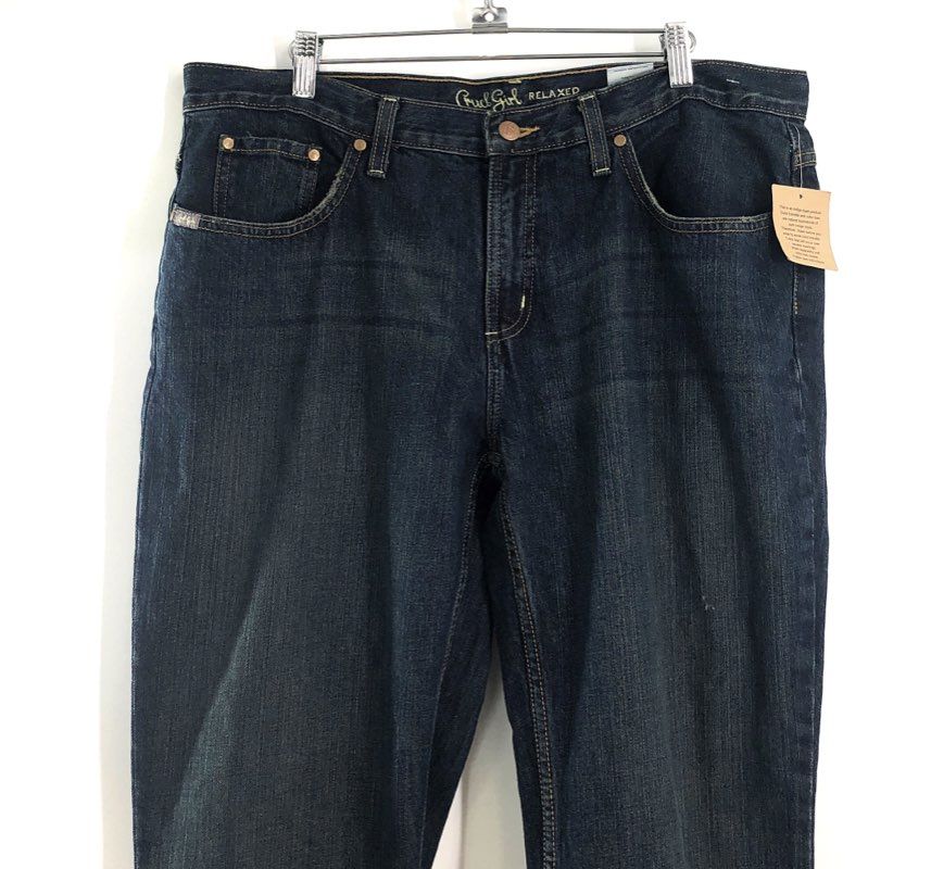 Cruel Girl Women's Relaxed Fit Jeans Dark Wash Blue Denim NWT Sz 17 Long