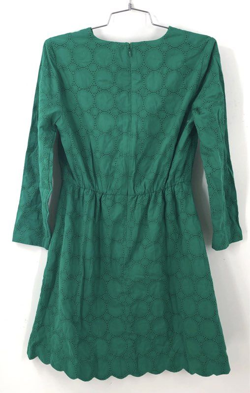 NWT J. Crew Women's Green Cotton A-Line Dress - Size 2