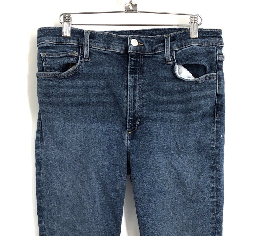 Joe's Jeans Women's The Charlie Snapback High Rise Skinny Dark Blue Jeans Sz XL