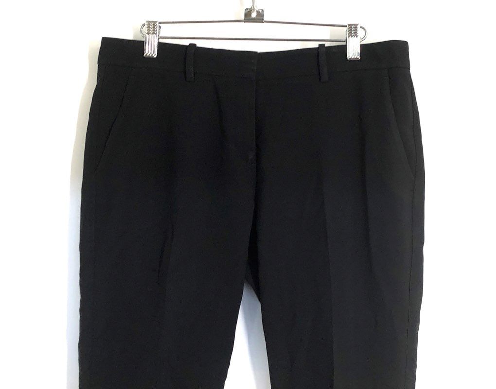 Theory Women's Black Zelle P Modern Crepe Tapered Dress Pants Sz 8