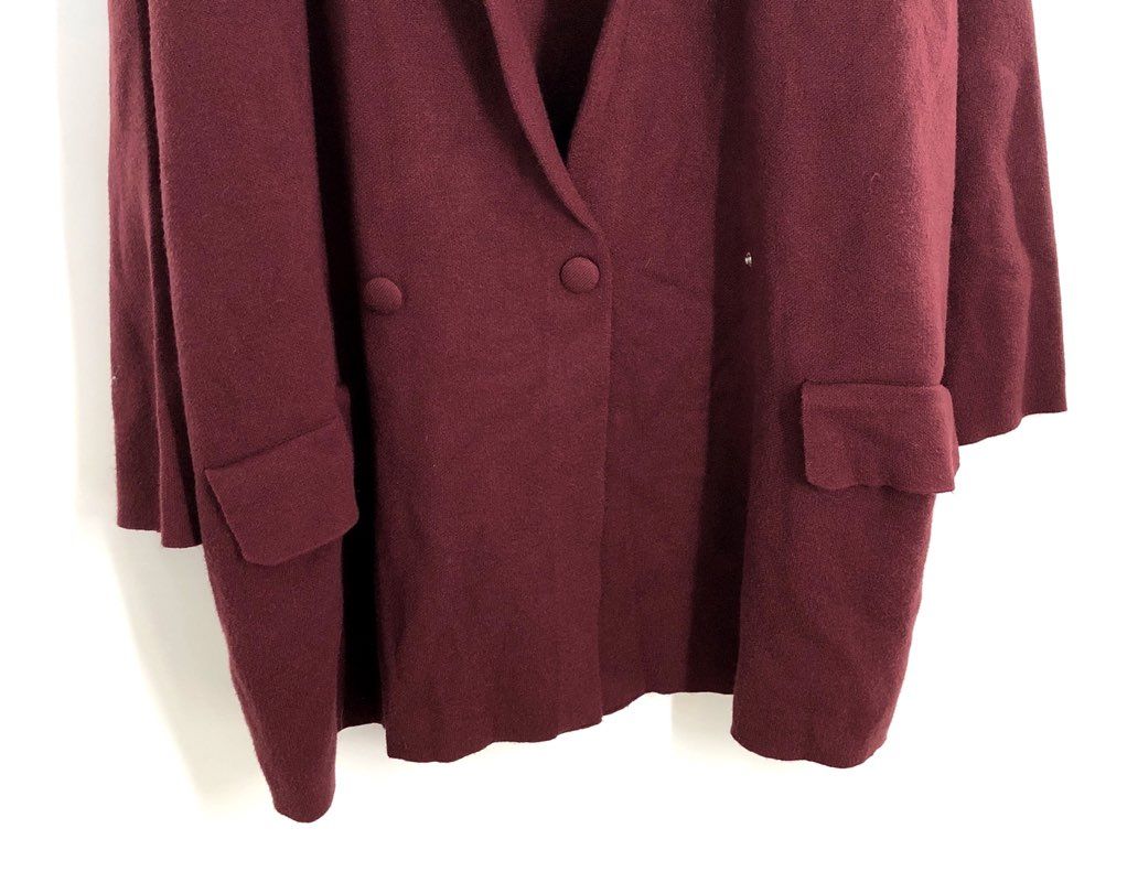 Ella Rafaella Women's Windsor Wine Knit Blazer Cardigan Jacket NWT Sz 3X