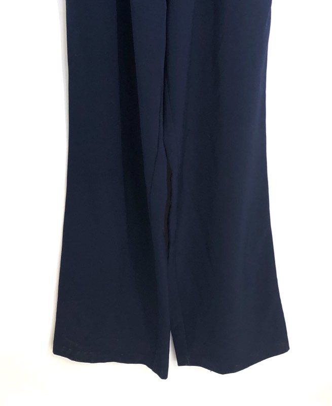 New York & Company Women's Navy Blue Off-the-Shoulder Ruffle Jumpsuit Size XS