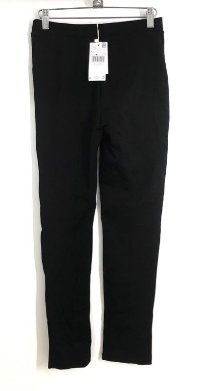 Mango Women's Black Seam Front Split Hem Leggings Trousers NWT Sz XS
