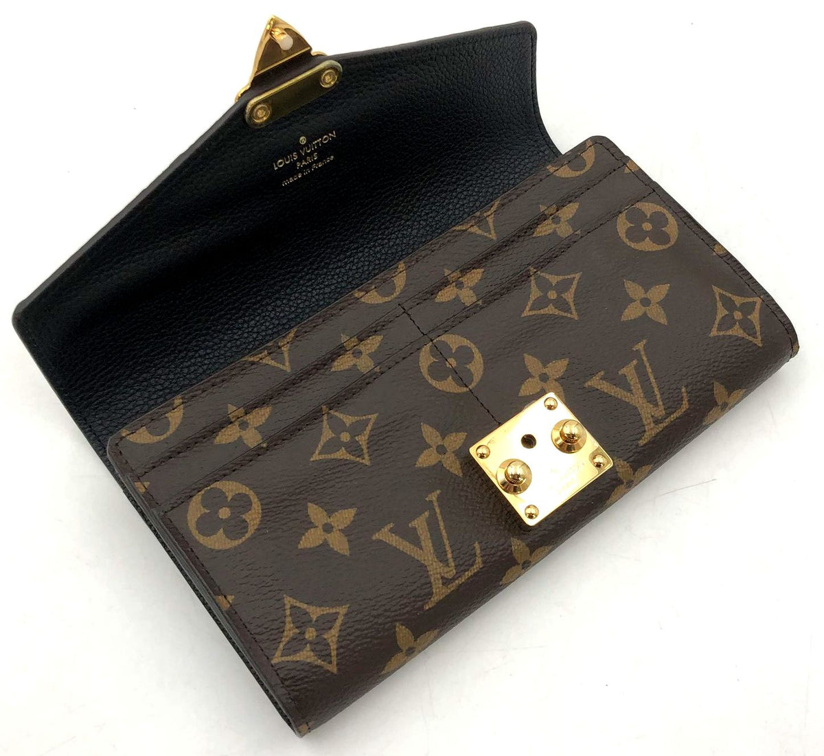 NIB Louis Vuitton Inspired Pallas LV Monogram Canvas & Python Embossed Wallet