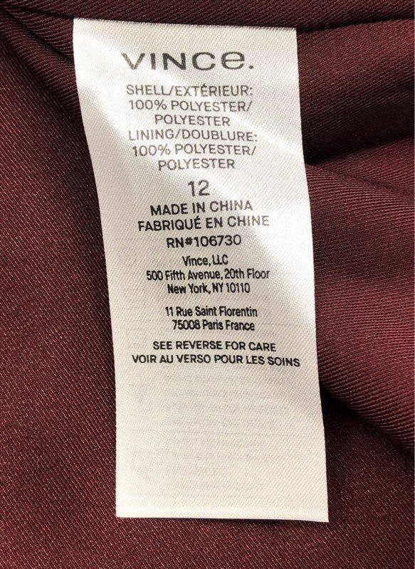 Vince Women's Burgundy Double Breasted Blazer Jacket Size 12 NWT