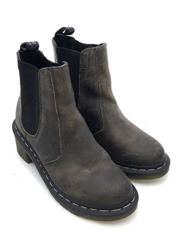 Dr. Martens Cadence Distressed Brown Heeled Chelsea Boots Women's Size 7